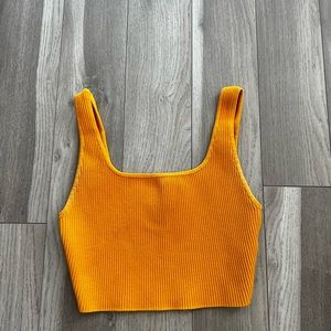 Aritzia Orange Crop Top